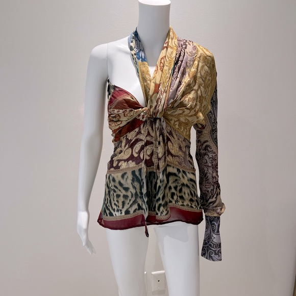 Vintage Roberto Cavalli fall 2004 Runway one-sleeve blouse - Picture 6 of 15
